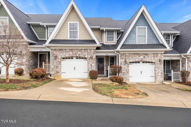 view of front of home with a garage