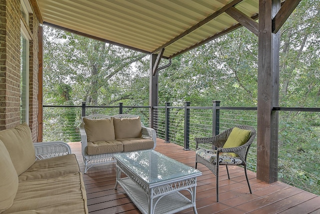 deck with an outdoor living space