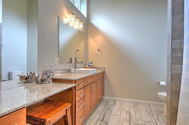 bathroom with toilet and vanity