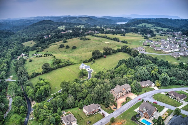 bird's eye view featuring a mountain view