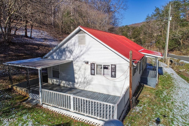 exterior space featuring covered porch