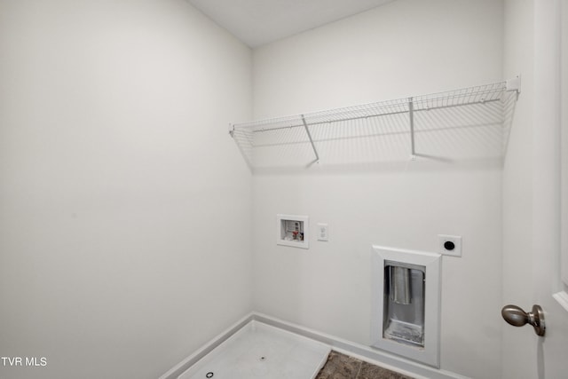 laundry area with hookup for an electric dryer and hookup for a washing machine