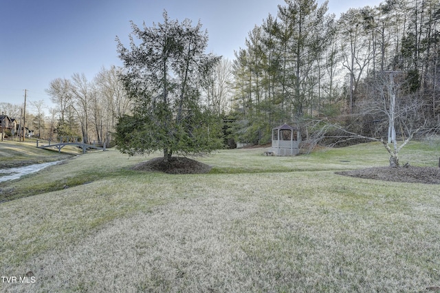 view of yard with a gazebo