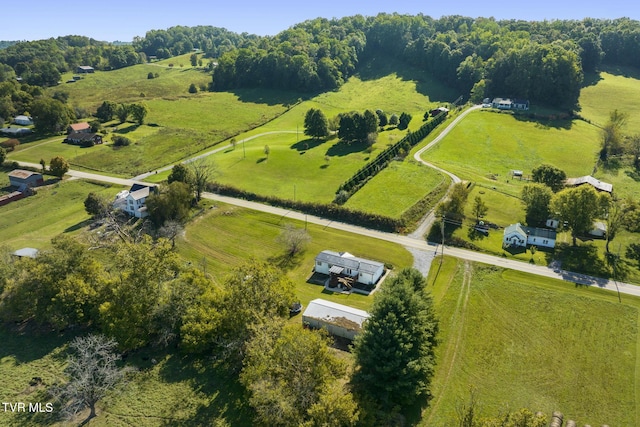 aerial view featuring a rural view