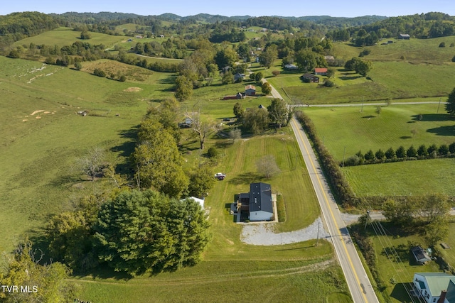 drone / aerial view with a rural view