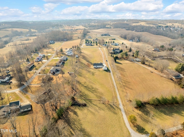 bird's eye view featuring a rural view