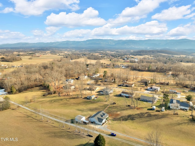 aerial view with a rural view and a mountain view