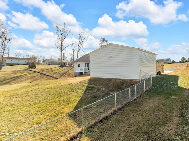 view of property exterior featuring a yard