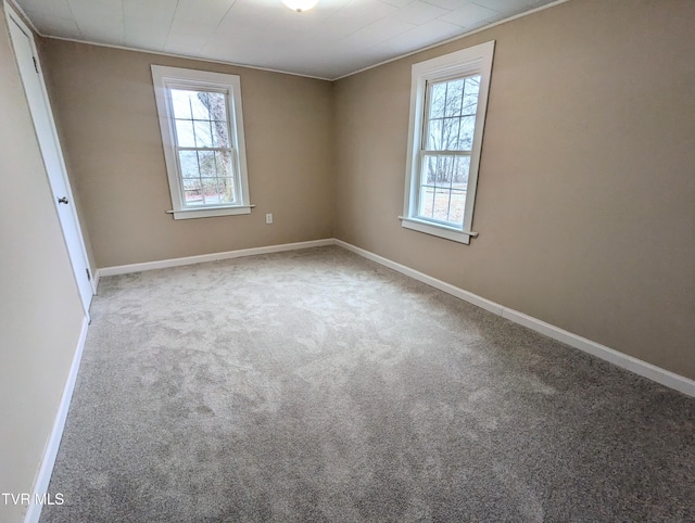 unfurnished room featuring carpet flooring