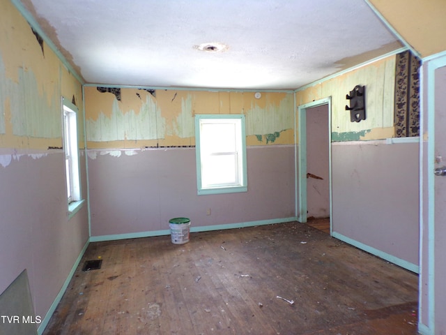 empty room featuring wood-type flooring