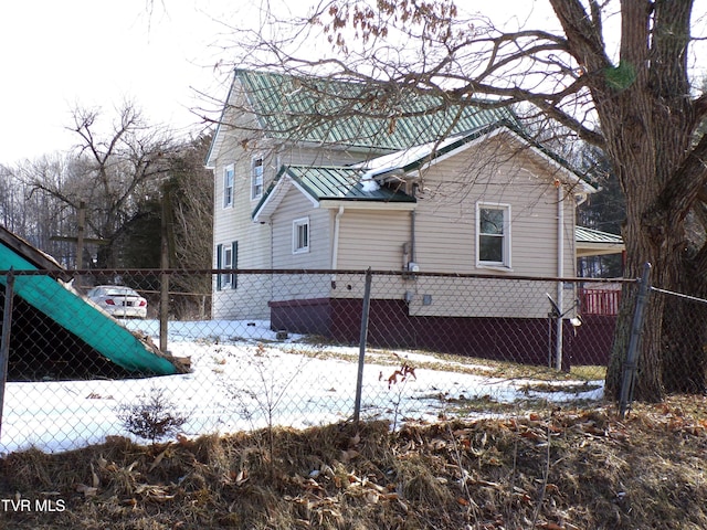 view of snowy exterior