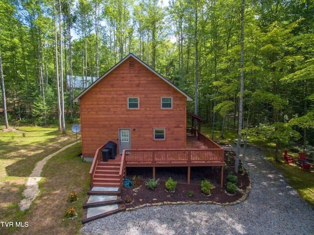 exterior space featuring a deck