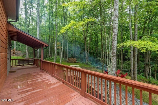 view of wooden deck