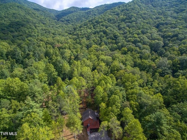 bird's eye view with a mountain view