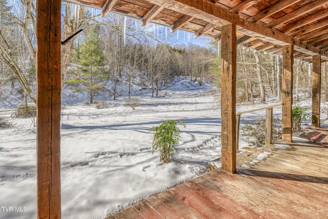 view of snowy yard