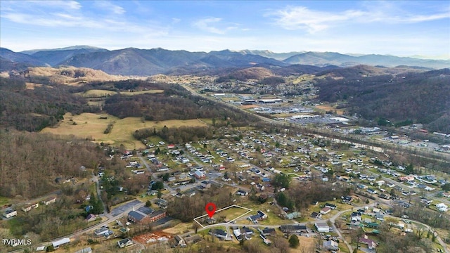 bird's eye view featuring a mountain view