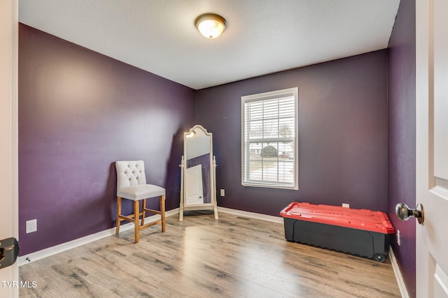 living area featuring light hardwood / wood-style floors