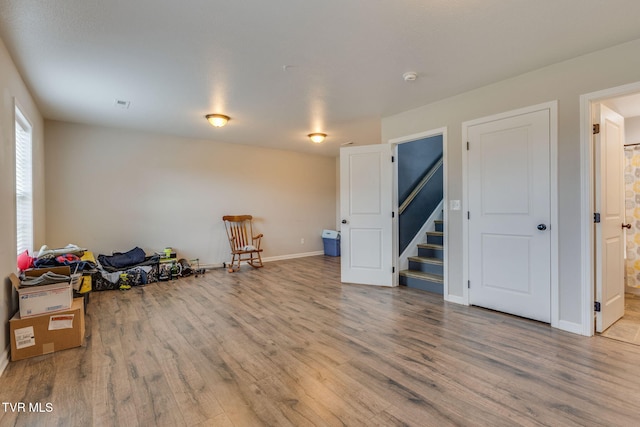 interior space featuring wood-type flooring