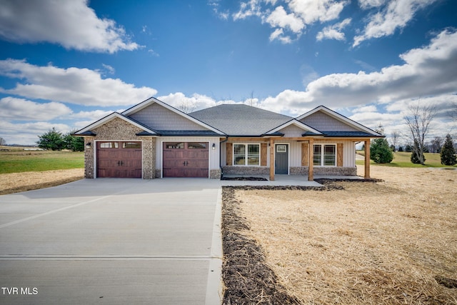 craftsman-style home featuring a garage