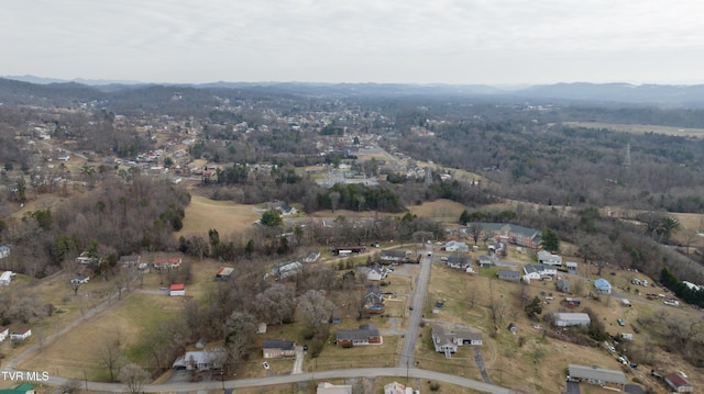 bird's eye view with a mountain view