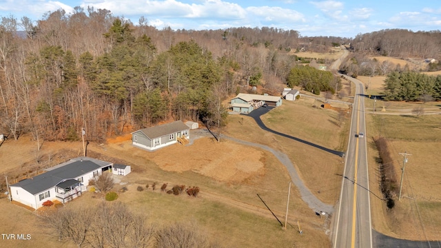 aerial view featuring a rural view