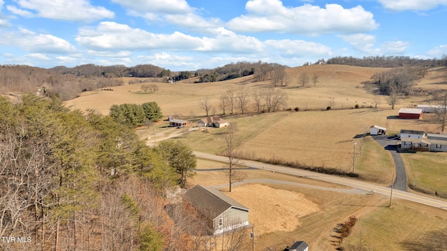 bird's eye view featuring a rural view