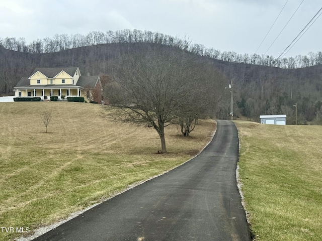 view of street with a mountain view