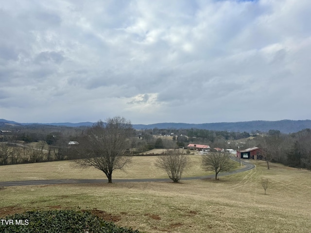 mountain view with a rural view