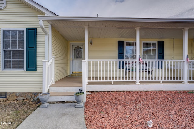 property entrance with a porch