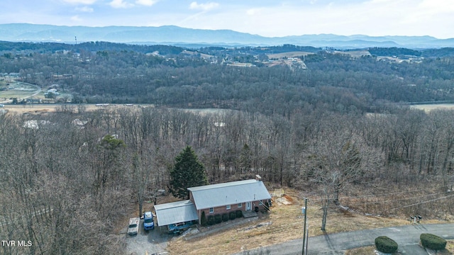 aerial view featuring a mountain view