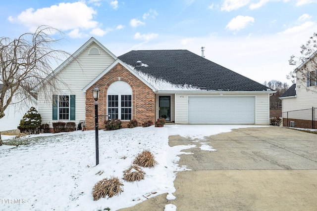 view of front of house with a garage