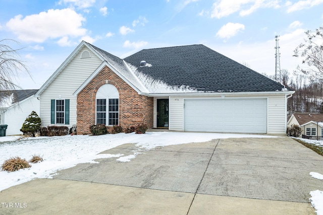 view of front property with a garage