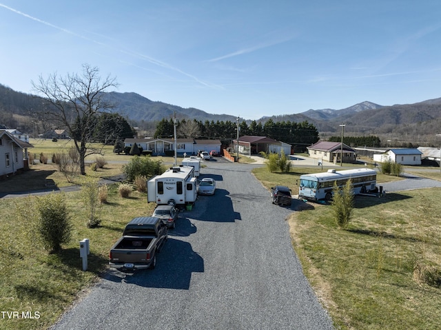 view of street featuring a mountain view