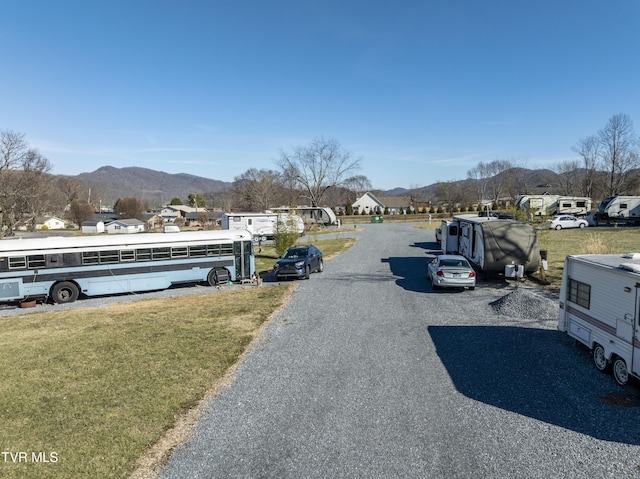 view of road with a mountain view