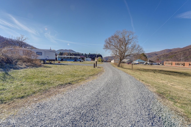 view of street with a mountain view