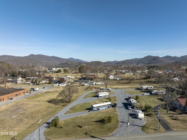 bird's eye view featuring a mountain view