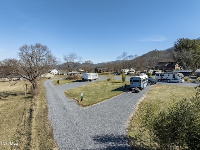 view of street featuring a mountain view