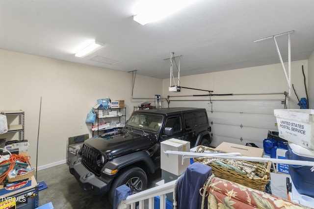 garage featuring a garage door opener