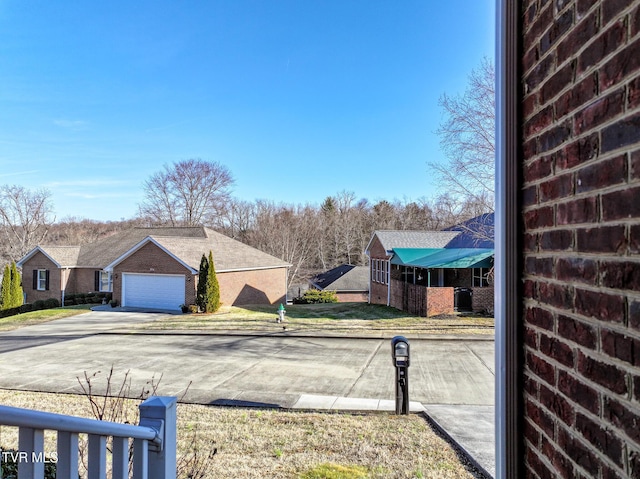 exterior space featuring a garage