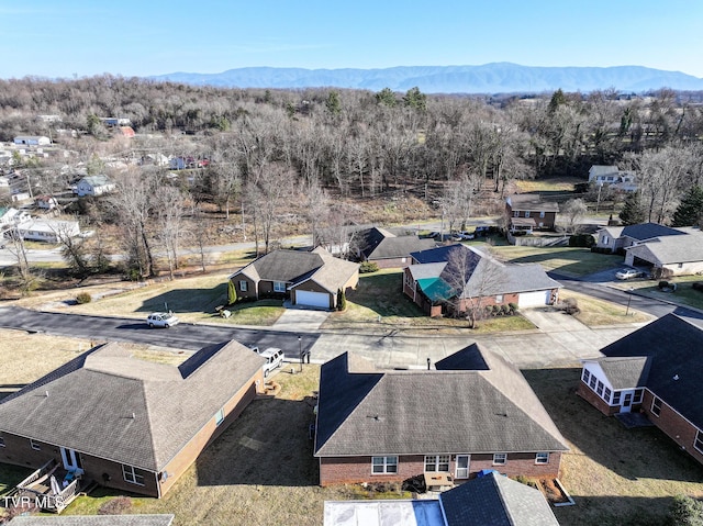 bird's eye view featuring a mountain view