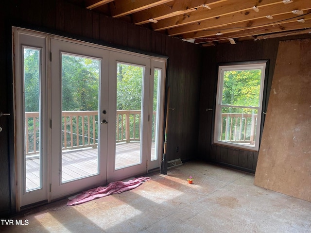 doorway to outside featuring french doors