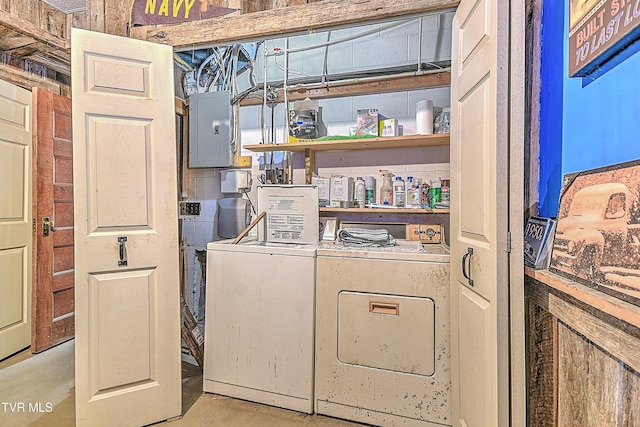 169 Church Cir, Bristol, TN 37620 - laundry area with electric panel and separate washer and dryer