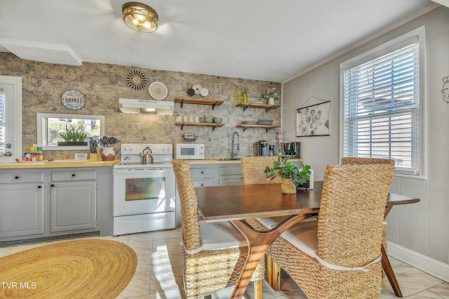 dining room with sink