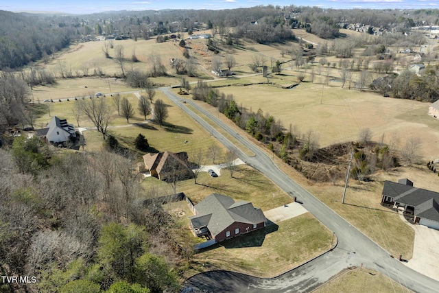 aerial view featuring a rural view