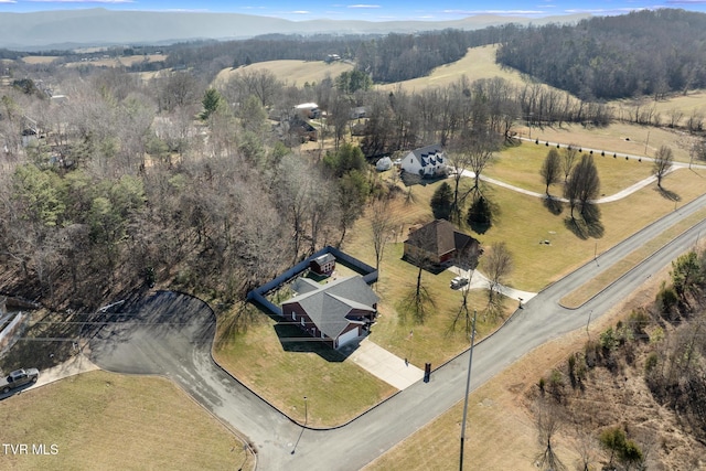 aerial view featuring a rural view