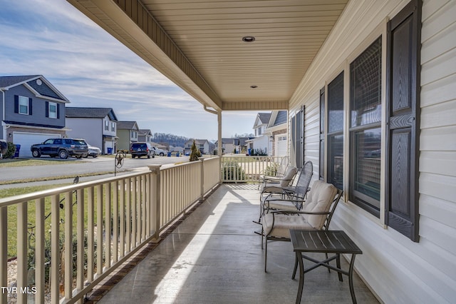 balcony featuring a porch