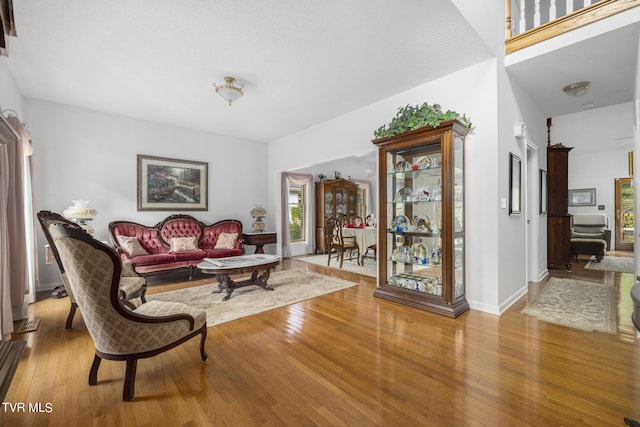 living room featuring wood-type flooring