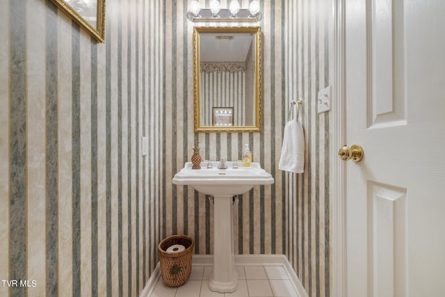 bathroom featuring tile patterned flooring