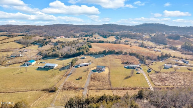 aerial view with a rural view