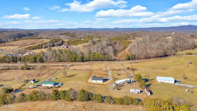 drone / aerial view with a rural view